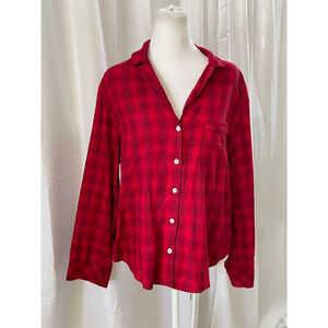 Women's Victoria's Secret Red Plaid Pajama Top S